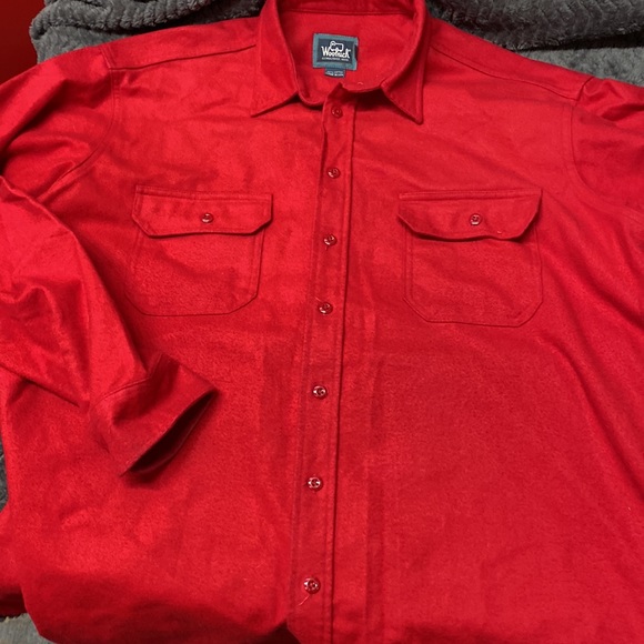 Woolrich cotton 2XL long red long sleeve button up - Picture 8 of 13